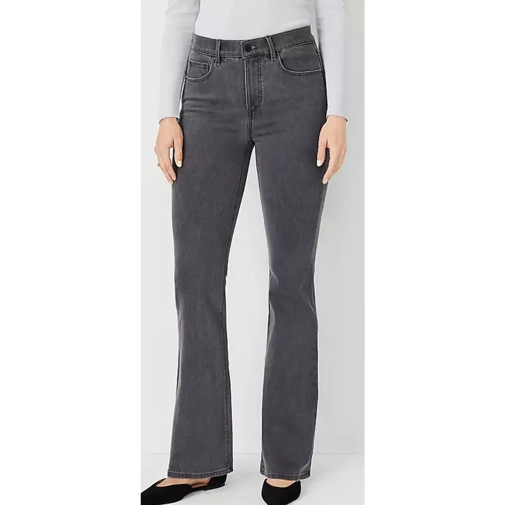 Ann Taylor The Boot Jeans Womens 10 Gray Mid Rise Bootcut Denim NWT - Picture 1 of 8